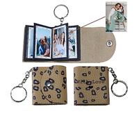 uniqicon Porte-Clés Photo Personnalisé Mini, Petit Souvenir Photo En Cuir Personnalisé, Album Photo Personnalisé Porte-Clés Mini Pour La Famille, Le Petit Ami, Les Couples, Les Chiens, Les Amis