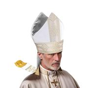 UniqKaliber Chapeau d'évêque papal Mitre Clergé Accessoire pour Halloween Cosplay Fête