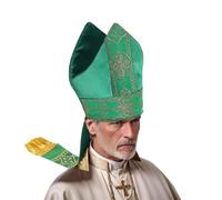 UniqKaliber Chapeau d'évêque papal Mitre Clergé Accessoire pour Halloween Cosplay Fête