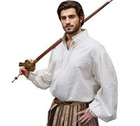 UniqKaliber Chemise de pirate médiévale gothique viking victorien pour bal masqué et tenue coloniale