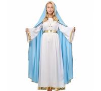 UniqKaliber Costume de la Vierge Marie Halo pour femme, costume de crèche de Noël pour adultes, costume biblique
