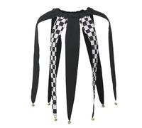 UniqKaliber Ensemble collier et chapeau de bouffon de Noël avec collier et chapeau de clown victorien à carreaux avec grelots Accessoire de costume