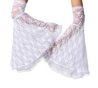 UniqKaliber Manchons gothiques en dentelle, gants de sorcière victoriens en dentelle, accessoire de vampire pour fête de mariage, costume de renaissance