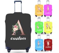 Uniqora Housse de valise personnalisée | housse de valise personnalisable avec photo, texte ou logo | 18-32 Pouces| Accessoires de voyage | Cadeau pour un couple ou une famille (Style de la lettre)