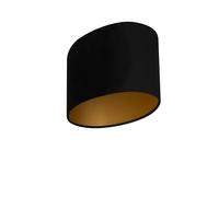 Uniqq Abat-jour ovale velour noir 30x20cm - 16cm de haut