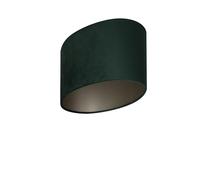 Uniqq Abat-jour ovale velours vert foncé 35x23cm - 18cm de haut