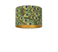 Uniqq Abat-jour velours Paon Ø 35 cm - 20 cm de haut