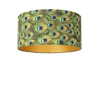Uniqq Abat-jour velours Paon Ø 50 cm - 25 cm de haut