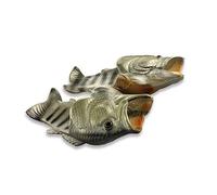 Uniqstore Sandales unisexes en forme de poisson - Pour la plage ou la douche - Idée cadeau originale pour homme et femme - Gris - gris, 40 EU