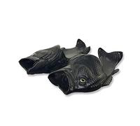 Uniqstore Sandales unisexes en forme de poisson - Pour la plage ou la douche - Idée cadeau originale pour homme et femme - Noir - Noir , 43/44 EU