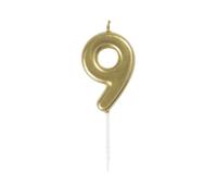 Unique 1 mini bougie d'anniversaire 19959-22,9 cm - Doré - Métallique