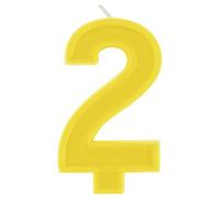 Unique 11792 - Bougie d'Anniversaire - 9 cm - Forme de Bordure Surélevé - Couleur Jaune - 1 Pièce (Lot de 1)