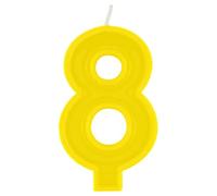 Unique 11798 - Bougie d'Anniversaire - 9 cm - Forme de Bordure Surélevé - Couleur Jaune - 1 Pièce (Lot de 1)