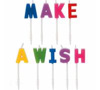 Unique 19977 Party Rainbow Make a Wish Lot de 9 bougies d'anniversaire Multicolore 7 cm