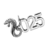 Unique 2025 Broche Année Serpent en Métal pour Différentes Tenues Événements Formels Fête Nouvel An Chinois Insigne Bijoux Accessoires de Mode, Argent (Silver), taille unique