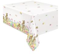 Unique 24813 Nappe en Plastique 2,13 m x 1,37 m Aquarelle Pastel fête de Pâques Multicolore