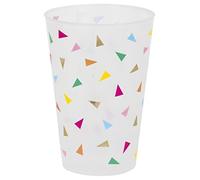 Unique 26370 - Gobelets en Plastique Réutilisables Estampillés - 473 ml - Fête d'Anniversaire Triangle Lumineux - 6 Pièces (Lot de 1)