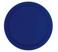 Unique- Assiettes en Carton Écologiques-23 cm-Couleur Bleu Marine-16 Pièces (Lot de 1), 30949EU, Navy Blue