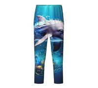 Unique 3D Animal Dauphin Print Casual Wear Home Relaxation Soft Pyjama Pants Women Men Pants Theme Party, Noir , S