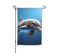 Unique 3D Animal Dauphin Print Drapeau Jardin Maison Drapeaux Yard Drapeau Extérieur Ferme Décoration Vacances 30,5 x 45,7 cm