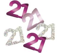 Unique 80572 - Confettis en aluminium pour 21e anniversaire - 14 g - Rose pailleté - 1 pièce (lot de 1)