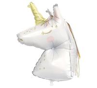 Unique 80774 Ballon géant en aluminium 3D avec crinière à franges, 65 cm, fête licorne délicate (lot de 1)