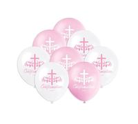 Unique 82038 - Ballons de confirmation en latex - 30 cm - Rose Sainte Croix Fête religieuse - 8 unités (lot de 1)