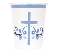 Unique 82106EU Lot de 8 gobelets en carton Bleu 266 ml