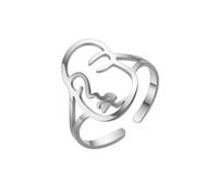Unique Abstrait Visage Humain Bague Femmes En Acier Inoxydable Or Couleur Hip Hop Ouvert Doigt Anneaux Bijoux Mariage Cadeau D’anniversaire