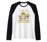 Unique Angler GNOME - Fishing and Beer That`s Why I´m Here Manche Raglan