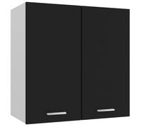 UNIQUE Armoire suspendue,Commode Meuble haut de cuisine Noir 60x31x60 cm Aggloméré 78292