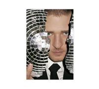 Unique Art Poster sur toile représentant Justin et chanteur joyeux, affiche portrait de Timberlake pour décoration de chambre à coucher, bureau, cadeau (50 x 75 cm)