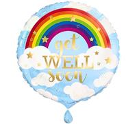 Unique Ballon en aluminium Get Well Soon 53753 - Motif arc-en-ciel - Multicolore - 45 cm