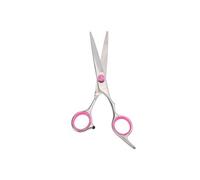 Unique Bargains- Unique Bargains Ciseaux à cheveux droits améliorés en acier inoxydable - 17cm Rose
