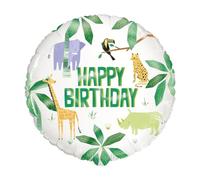 Unique Birthday Foil Pc. Ballon d'anniversaire animaux de safari | 1 pièce, 78359, multicolore, grand
