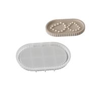 Unique Boîte à bijoux en résine souple en silicone pour plat ovale à rayures et porte-bijoux en époxy