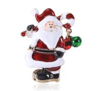 Unique Broche de Noël Père Noël Jingle Bell Pendentif Dastone en Sucre émaillé Épinglettes pour Robes en Tricot Épinglettes Bijoux de Noël Cadeaux pour Femmes Filles, Piccolo, Métal, Non applicable.