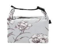 Unique Carnation Silver Kids Lunch Bags with Zipper Woman Large Lunch Tote for Amusement Park