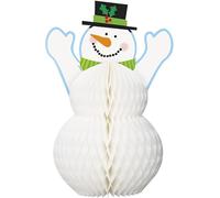 Unique Centre de Table en nid d'abeille Bonhomme de Neige - Basic Christmas