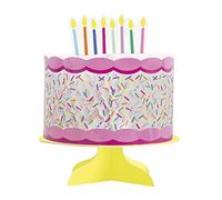 Unique- Centre de Table en Nid d'abeille en Forme de Gâteau-Fête Vermicelles Rose-1 Pièce (Lot de 1), 23547, Multicolour