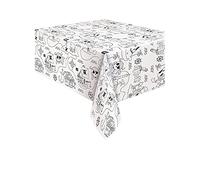 Unique Coloring Paper Rectangular Table Cover | 1 Pc. Nappe rectangulaire en papier de coloriage Pirate Party | 1 pièce, Motif imprimé, 78413, Noir, 54 x 84 inch