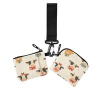 Unique Cow Western Lot de 2 portefeuilles à double dragonne pour femme avec fermeture éclair et poche à monnaie pour femme, Unique Cow Western, 1 size, Impression artistique