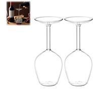 Unique Creative Upside-Down Red Wine Glass,Inverted Flip Tall Wine Glass,Funky Long Stemmed Wine Glasses,Whiskey Drinking Cups for Holiday Classic Drinkware (2Pcs)