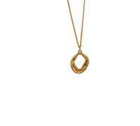 Unique Creux Lisse Anneau Pendentif Mode Géométrique Collier Bijoux Simple