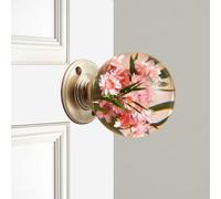 Unique Decorative Door Handle, Round Glass Bead Door Handle, Nature Style Transparent Animal Crystal Doors Knobs Pull Handles, Retro Round Resin Epoxy Flower Doors Knob Retro(O,5cm)