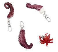 Unique en forme de griffes de pieuvre et de calamar Porte-clés Porte-clés polyvalent Porte-clés multifonctionnel Sac de mode Accessoire Nouveauté Article cadeau