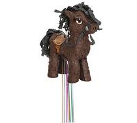 Unique FBA_65988 1 Mini piñata en Forme de Cheval Marron avec Cordon à Tirer