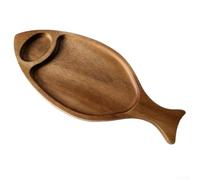 Unique Fish Shaped Wood Tray 29cm Natural Finish