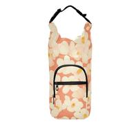 Unique Flower and White Petit sac à dos avec porte-bouteille d'eau facile à transporter - Manchon isotherme pour bouteille d'eau - Convient aux bouteilles de 50/61/81/1,2/1,2 l, Fleurs et blancs