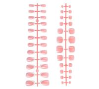 Unique French Manicure Lot de 48 faux ongles à presser en acrylique Blanc nude Facile à appliquer pour femme et fille